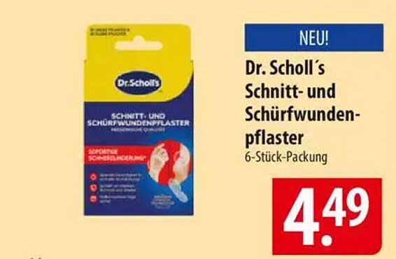Dr. Scholl's Schnitt- und Schürfwundenpflaster 6-Stück-Packung