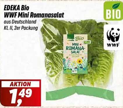 EDEKA Bio WWF Mini Romanasalat aus Deutschland, 2er Packung