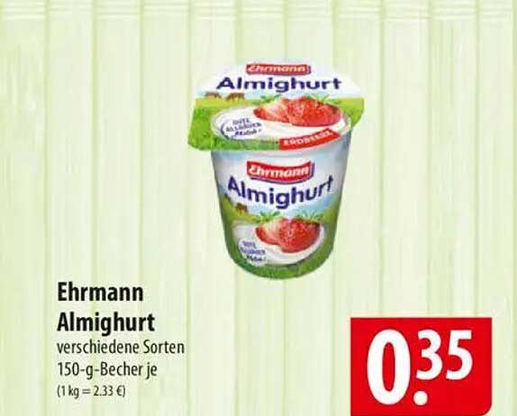 Ehrmann Almighurt verschiedene Sorten 150-g-Becher je