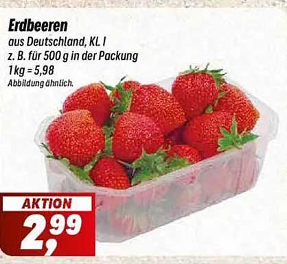 Erdbeeren aus Deutschland, KL I - 500 g für nur 2,99 €