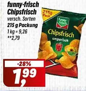 funny-frisch Chipsfrisch, verschiedene Sorten 215 g Packung
