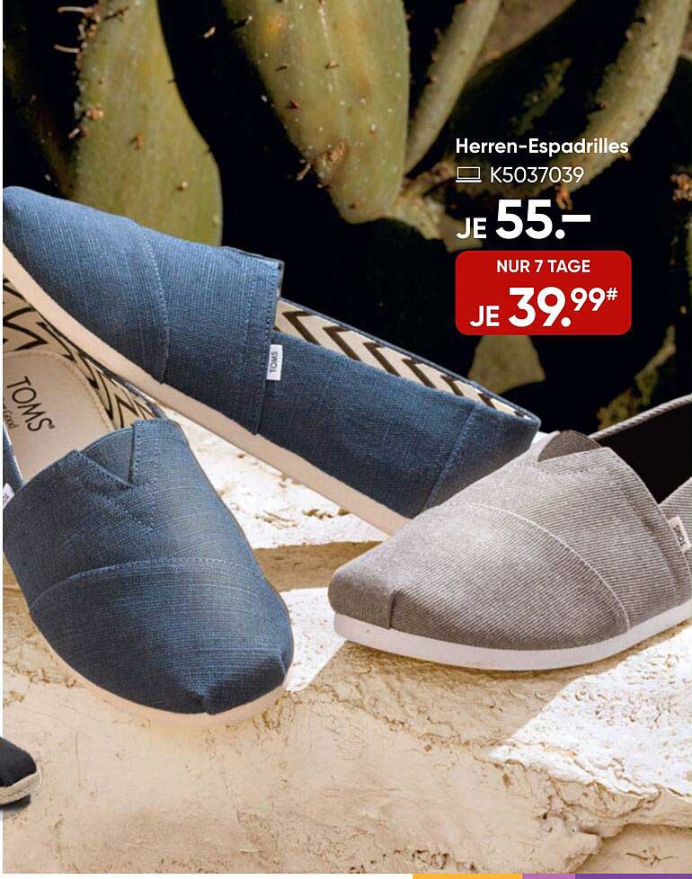 Herrens-Padrilles von TOMS nur für kurze Zeit reduziert!