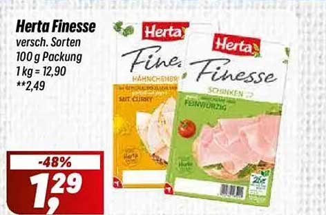 Herta Finesse – verschiedene Sorten 100 g Packung
