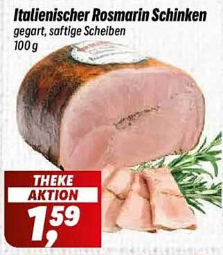 Italienischer Rosmarin Schinken, gegart, saftige Scheiben