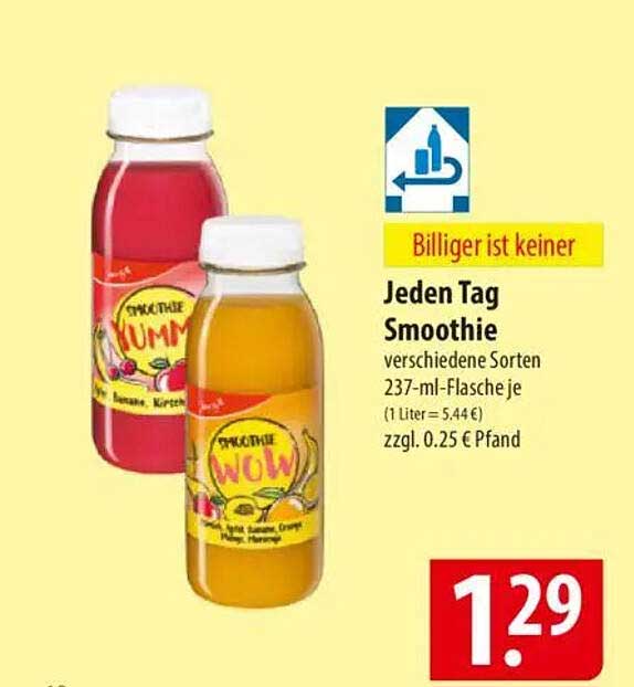Jeden Tag Smoothie verschiedene Sorten 237-ml-Flasche je