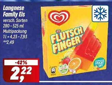 Langnese Family Eis Flutschfinger 280 - 525 ml Multipack