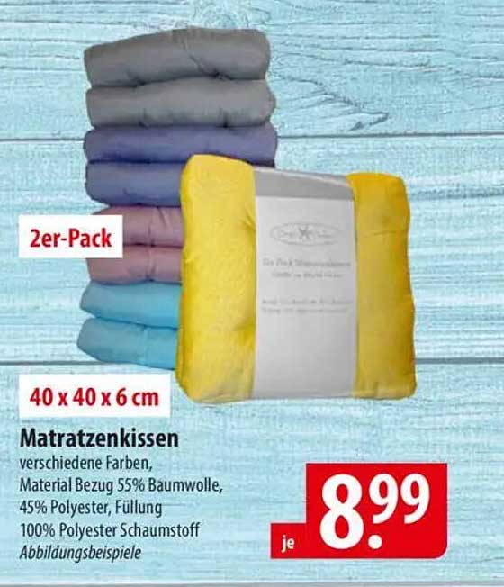 Matratzenkissen 2er-Pack - Verschiedene Farben
