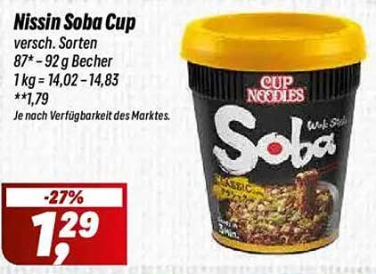 Nissin Soba Cup - Verschiedene Sorten