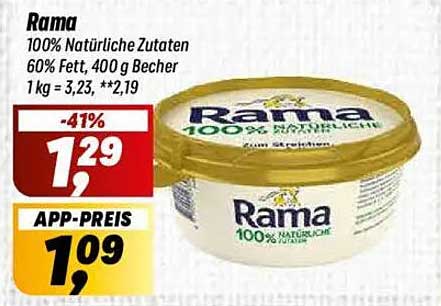 Rama 100% Natürliche Zutaten 400 g Becher