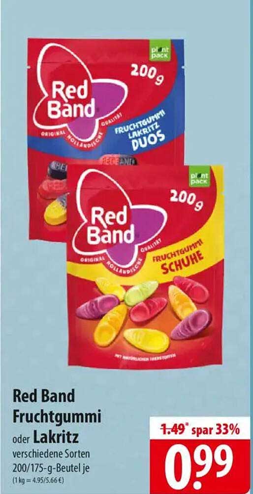 Red Band Fruchtgummi oder Lakritz 200/175-g-Beutel je