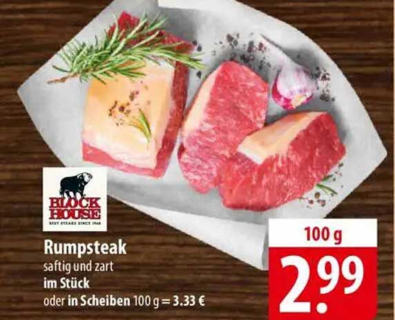 Rumpsteak saftig und zart im Stück