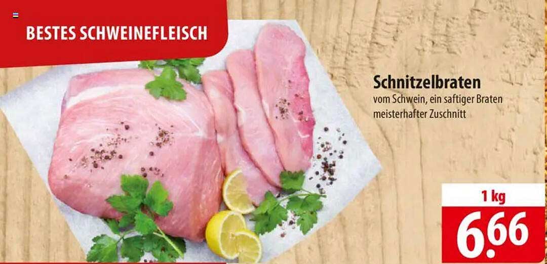Schnitzelbraten vom Schwein - ein saftiger Braten meisterhafter Zuschnitt