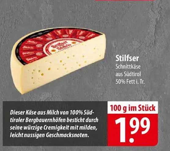 Stilfser Schnittkäse aus Südtirol