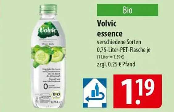 Volvic essence verschiedene Sorten 0,75-Liter-PET-Flasche