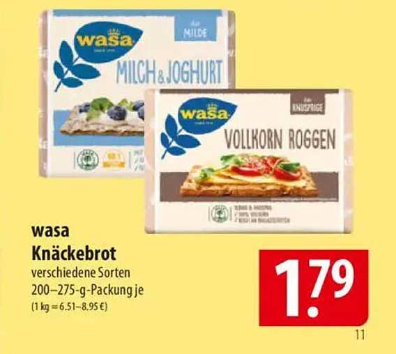 wasa Knäckebrot verschiedene Sorten 200–275-g-Packung je