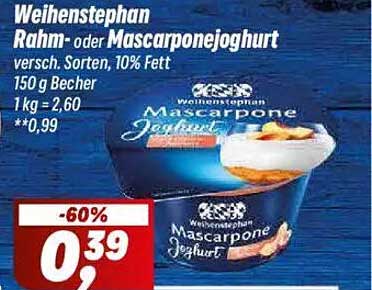 Weihenstephan Rahm- oder Mascarponejoghurt 150 g Becher