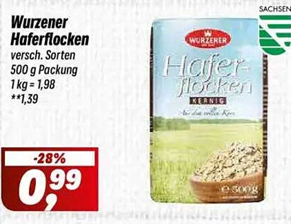 Wurzener Haferflocken - 500 g Packung