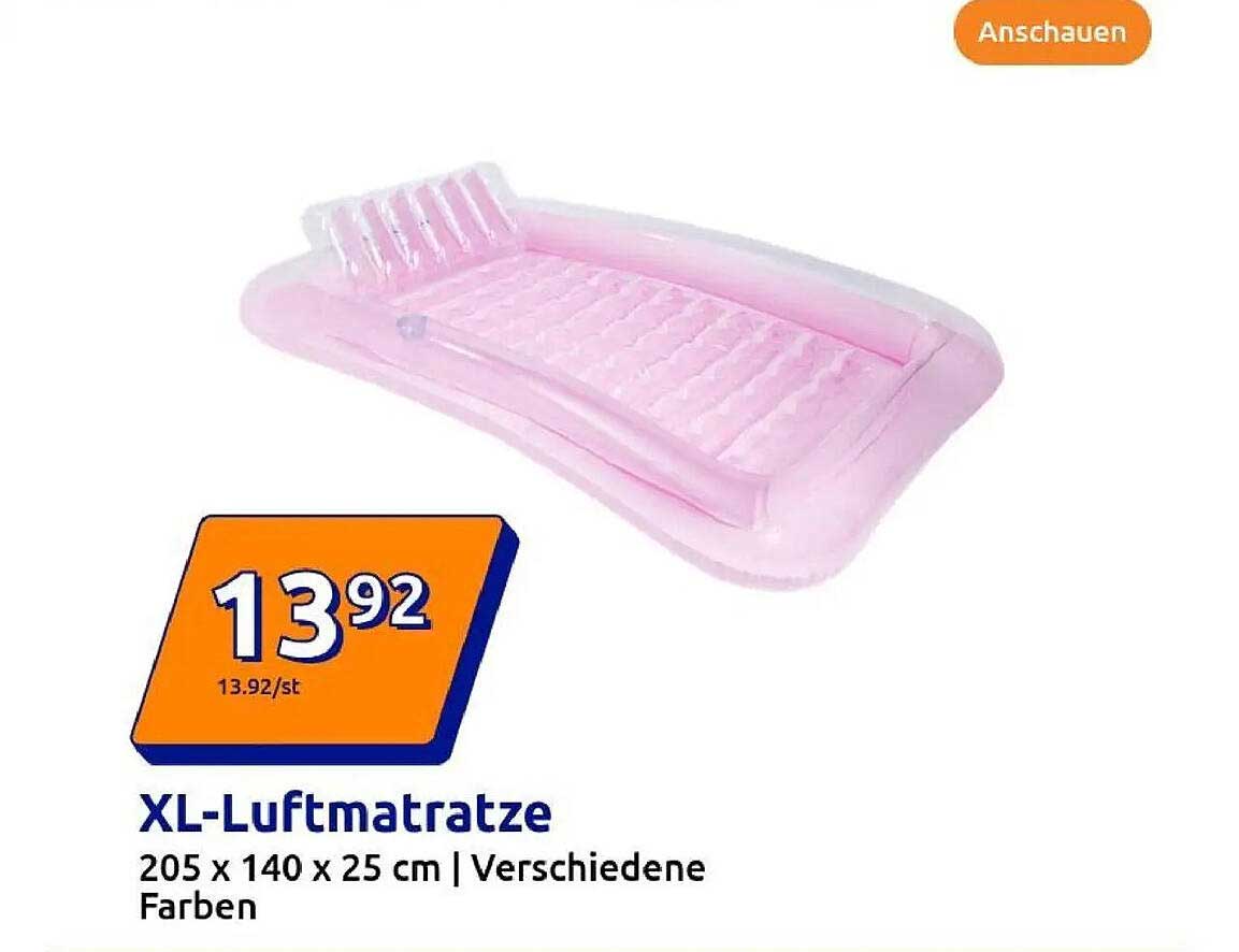 XL-Luftmatratze – 205 x 140 x 25 cm, verschiedene Farben