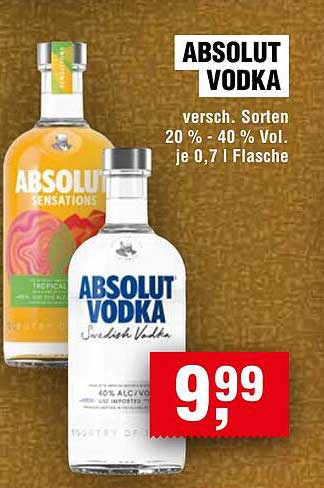 ABSOLUT VODKA – verschiedene Sorten 0,7 l