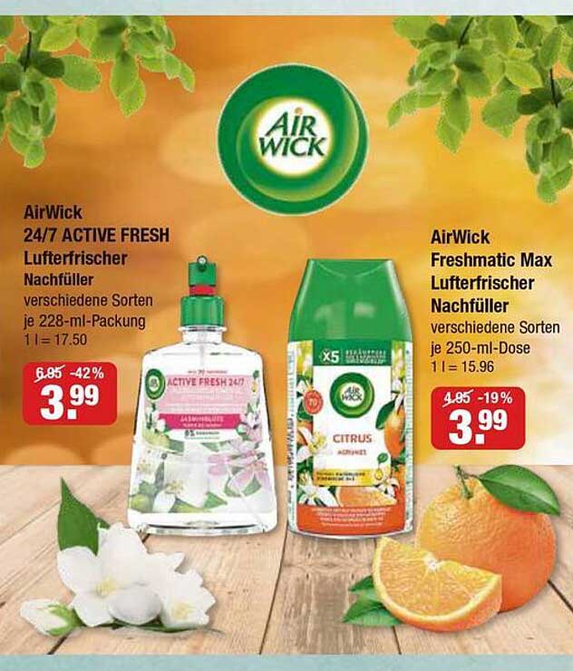 AirWick 24/7 ACTIVE FRESH & Freshmatic Max Luftauffrischer Nachfüller