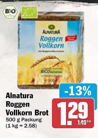 Alnatura Roggen Vollkorn Brot 500 g