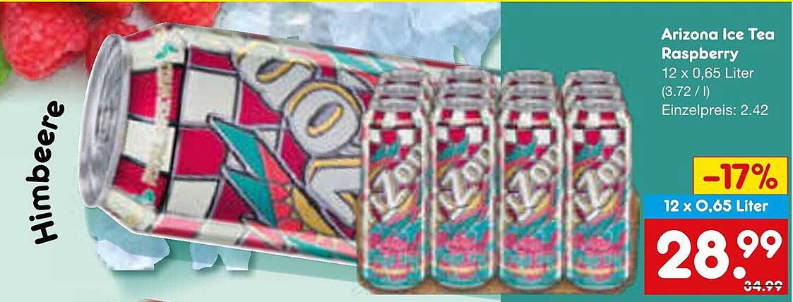 Arizona Ice Tea Raspberry 12 x 0,65 Liter