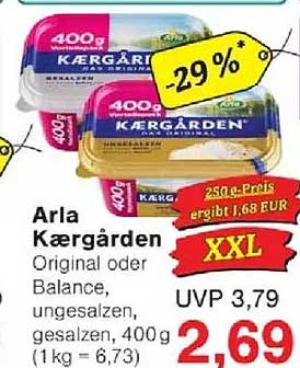 Arla Kærgården Original oder Balance, ungesalzen, 400 g