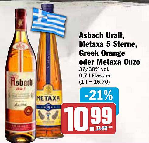 Asbach Uralt, Metaxa 5 Sterne, Greek Orange oder Metaxa Ouzo