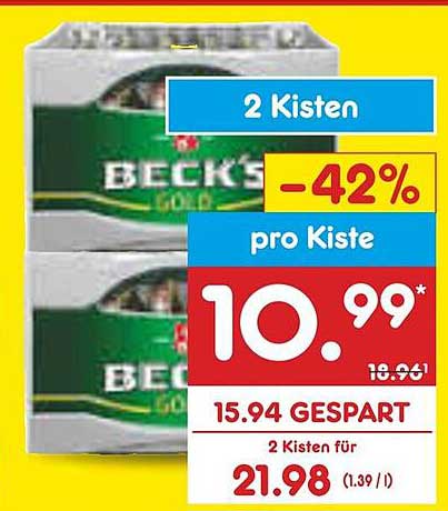BECK'S Gold – 2 Kisten zum Sonderpreis!