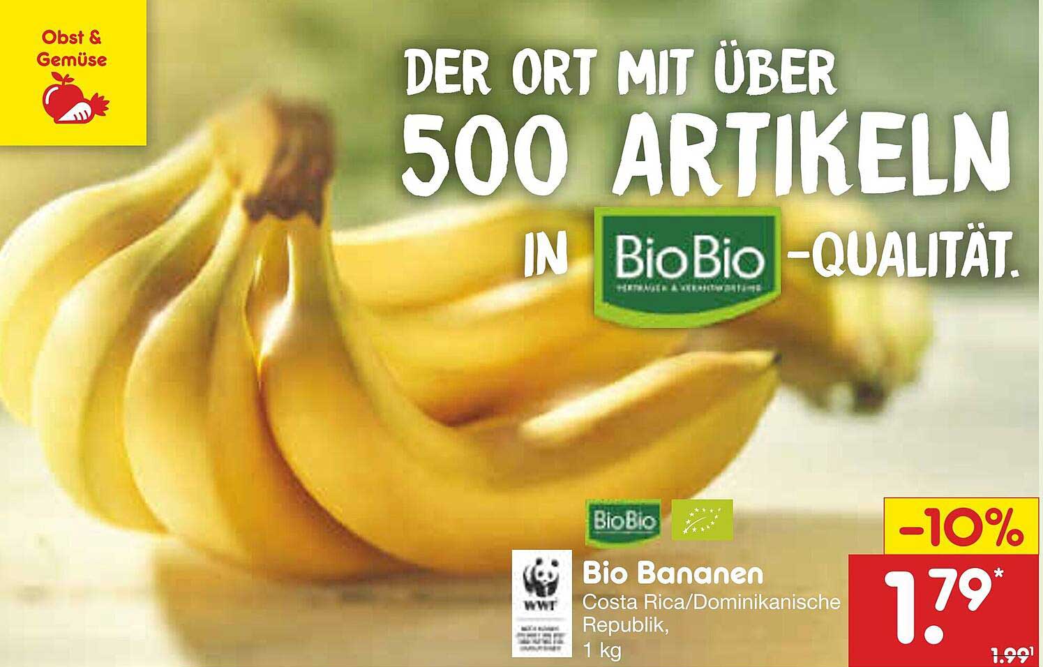 Bio Bananen 1 kg - 10% reduziert
