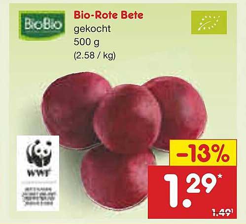 Bio-Rote Bete gekocht 500 g