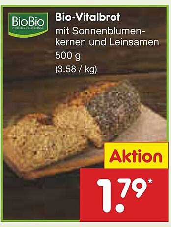 Bio-Vitalbrot mit Sonnenblumenkernen und Leinsamen 500 g