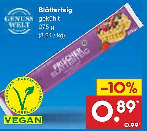 Blätterteig gekühlt 275 g