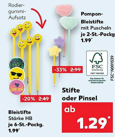 Bleistifte Stärke HB je 6-St.-Packg. für nur 1,99 €