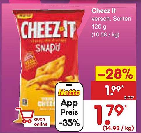 Cheez It - verschiedene Sorten 120 g
