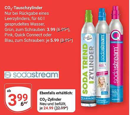 CO₂-Tauschzylinder für Sodastream - Erfrischendes Sprudelvergnügen
