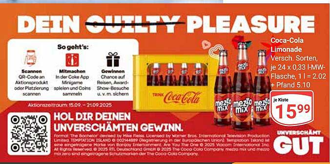 Coca-Cola Limonade Variationen, 24 x 0,33 l MW-Flasche