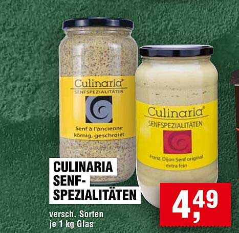 CULINARIA SENF-SPEZIALITÄTEN 1 KG GLAS