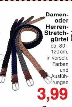 Damen- oder Herren-Stretchgürtel ca. 80-120 cm in versch. Farben und Ausführungen