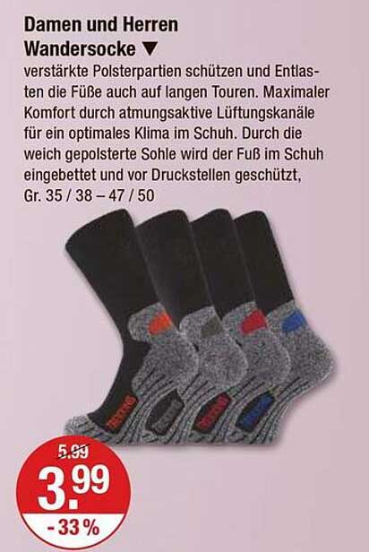 Damen und Herren Wandersocken