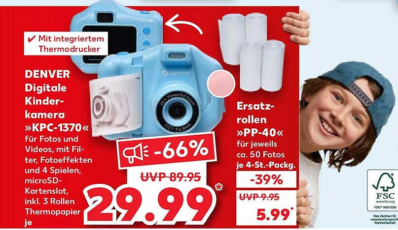 DENVER Digitale Kinderkamera »KPC-1370« mit integriertem Thermodrucker