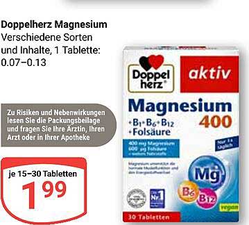 Doppelherz Magnesium 400 - Verschiedene Sorten und Inhalte, 30 Tabletten
