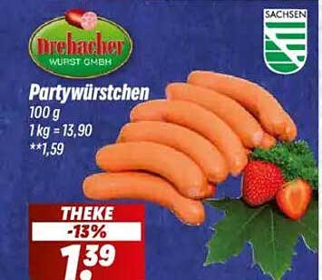 Drebacher Partywürstchen 100 g - Leckeres für die Partytisch!