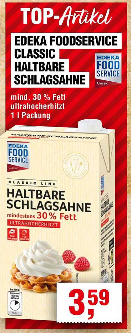 EDEKA FOOD-SERVICE Classic Haltbare Schlagsahne 1 l