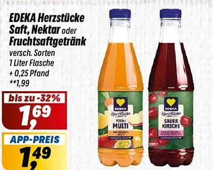 EDEKA Herzstücke Saft, Nektar oder Fruchtsaftgetränk - Verschiedene Sorten