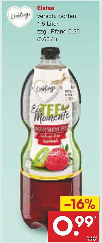 Eistee verschiedene Sorten 1,5 Liter zzgl. Pfand 0,25