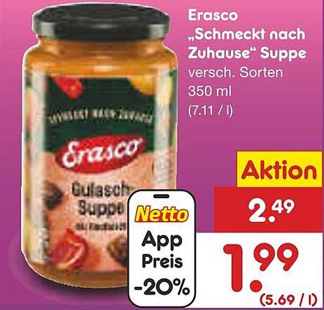Erasco „Schmeckt nach Zuhause“ Gulaschsuppe, 350 ml