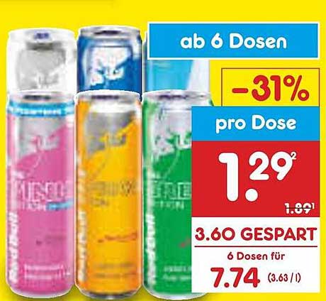 Erfrischungsgetränke - 6 Dosen für nur 7,74 €