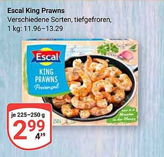 Escal King Prawns - verschiedene Sorten, tiefgefroren