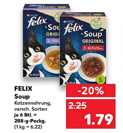 FELIX Soup Katzennahrung, verschiedene Sorten, je 6 Btl.